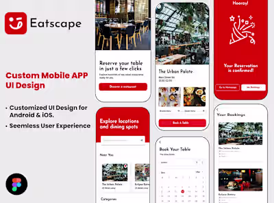 Eatscape Restaurant Mobile App UI Design