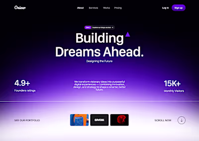 Dark-gradient hero section