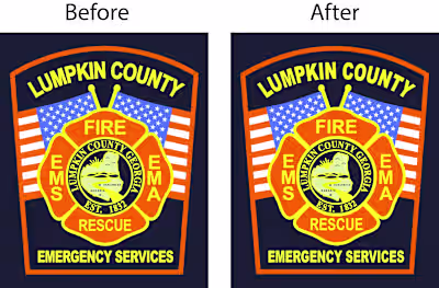 Lumpkin Counter Emergency Service logo into Vector Design