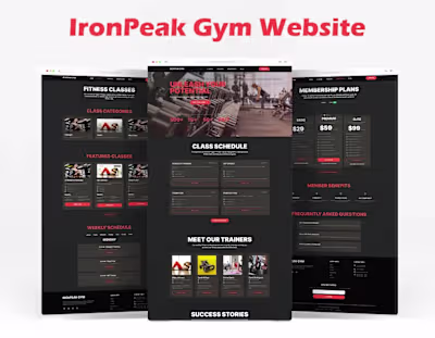 UI Design for IronPeak Gym