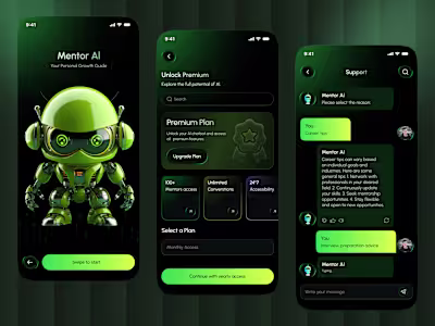 Mentor AI – Smart Learning & Chatbot Assistant App Design