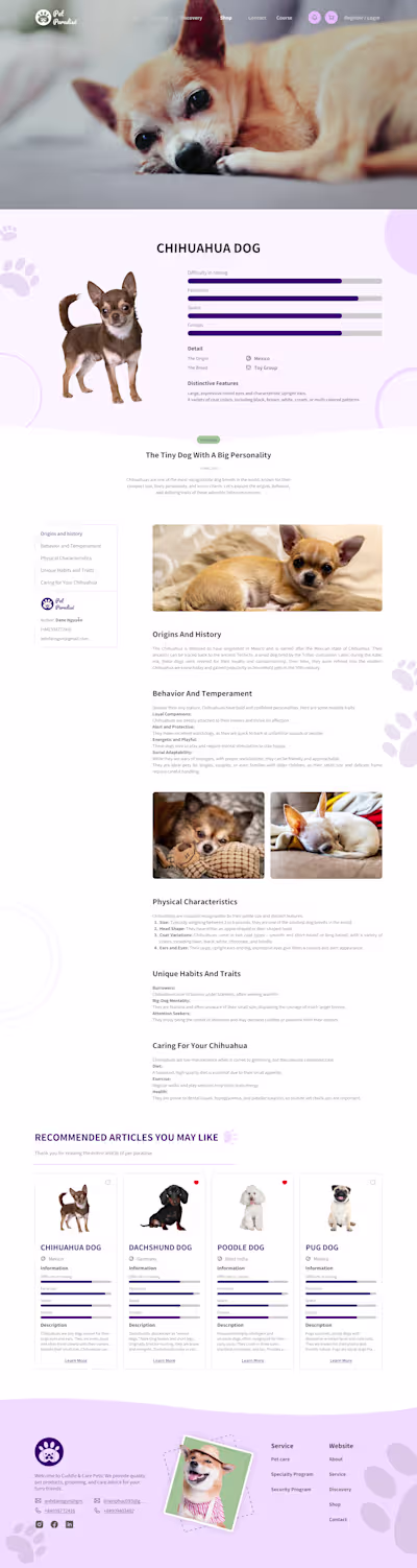Pet Paradise, a Web Platform for Pets 