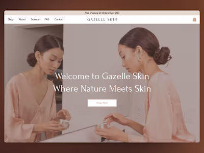 Gazelle Skin E-Commerce Website Development - Wix Studio