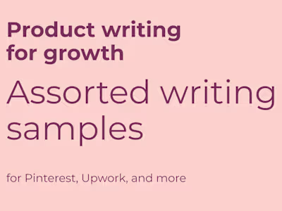Multi-million dollar growth wins and other writing samples