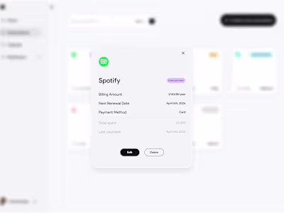 Nextsub Subscription Management Web App Design