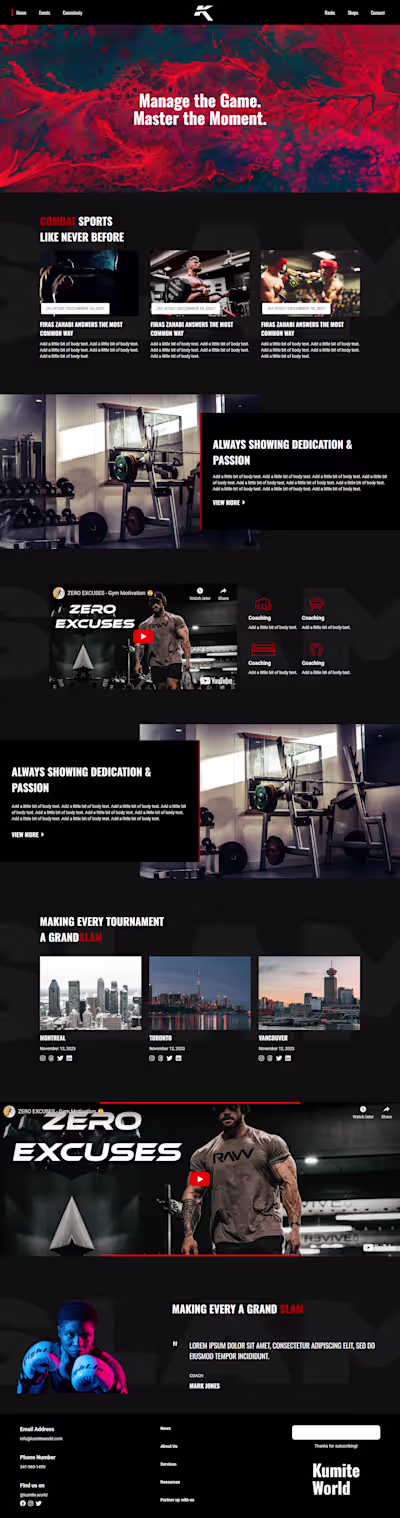 Kumite World - An interactive app for Gym Enthusiasts