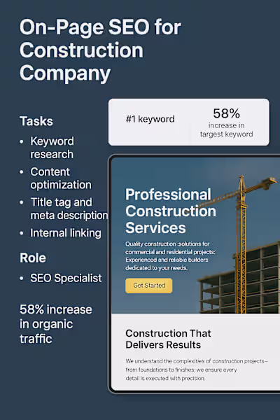 On-Page SEO For Construction Services