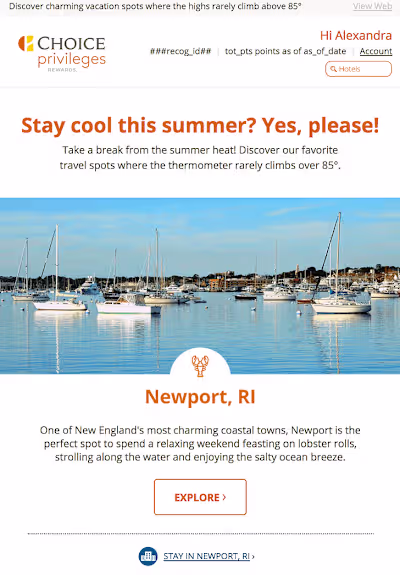 Copywriting for Choice Hotels