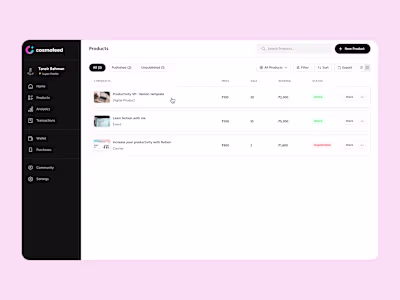 Product Listing Page - SaaS Web Design