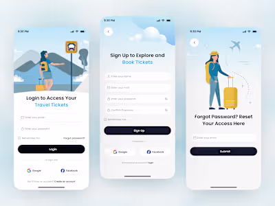 Login Screen UI – Ticket Finding App