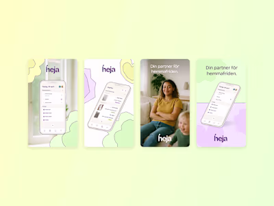 Heja - Brand identity design for mobile app start-up