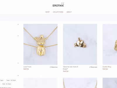 EROTIKK Jewelry Website Design