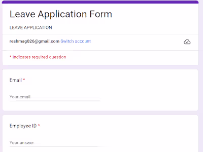 Leave Tracking System Automation using Google forms & sheet