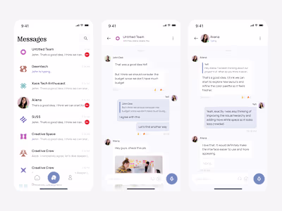 Chat & messaging app UI