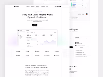 Lunarion's Sales Dashboard Landing Page