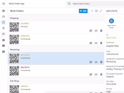 Work Order app with QR API integration