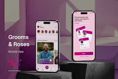 Grooms & Roses Matrimonial App Design