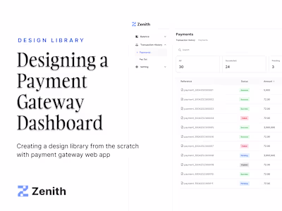 Zenith - 
Payment Gateway Dashboard