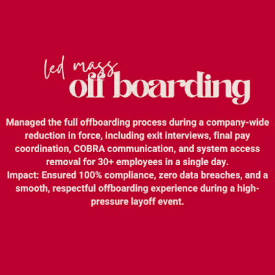 Led Offboarding for 30 Employees in One Day During Mass Layoff