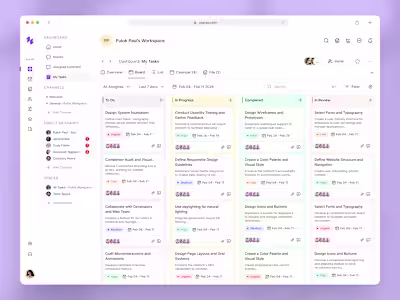 Task Management Board UI/UX for