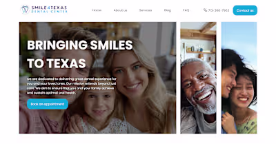 Redesigning the hero page section of a dental practice website