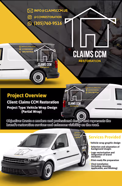 Vehicle Wrap Design for Claims CCM Restoration
