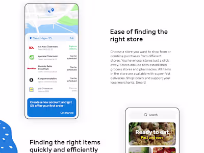 Designed the UI/UX for a fast-growing eGrocery app in Sweden