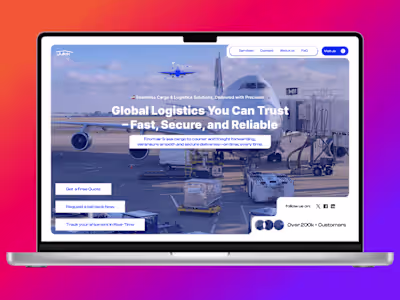 Landing Page for a Cargo company