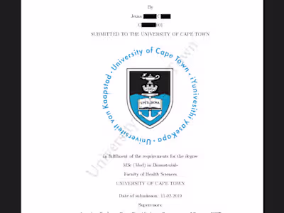 Academic Thesis: Master of Medicine