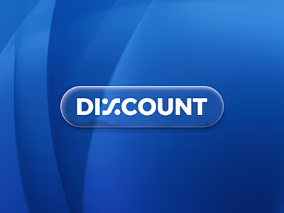 Discount Wordmark with Apple’s liquid glass effect in Figma