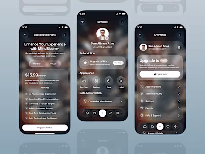 SaaS Mobile App Design for AI Productivity