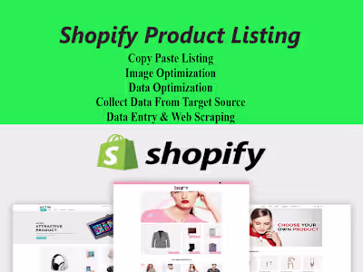 Shopify product listing data entry professionally