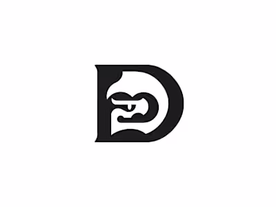Letter D dragon typography logo