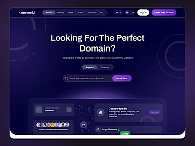 Nameworld – Domain Registration Landing Page