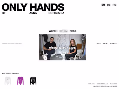 Full Stack Web Development for OnlyHandsByAnna
