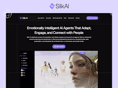 Silk AI Landing Page Design, Development and Branding