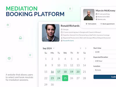 Comprehensive Booking and Mediation Platform Development