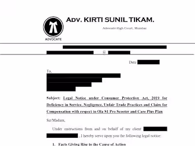 Drafted a detailed Legal Notice