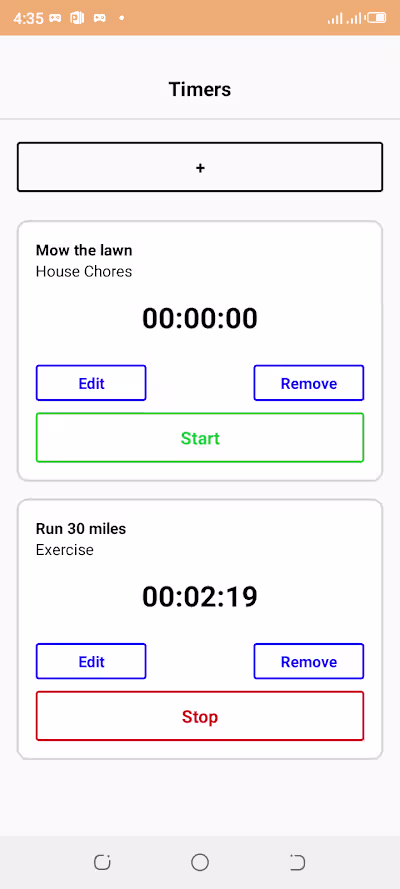 ⏱️ Time Tracker Mobile App A simple productivity app built w...