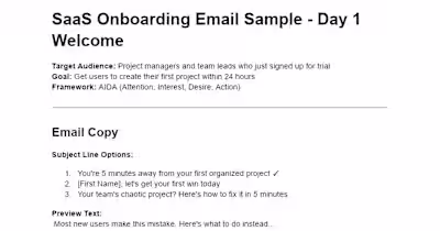 TaskFlow Onboarding Email Campaign