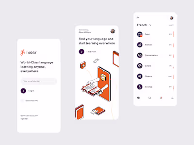 Designing mobile app for learning languages.