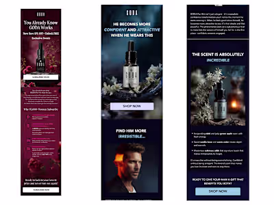 Figma email design for GODA brand