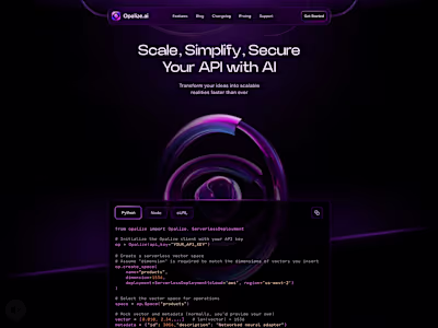 Opalize AI - Landing Page Motion Design