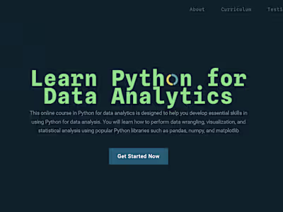 Python for Data Analytics Online Course