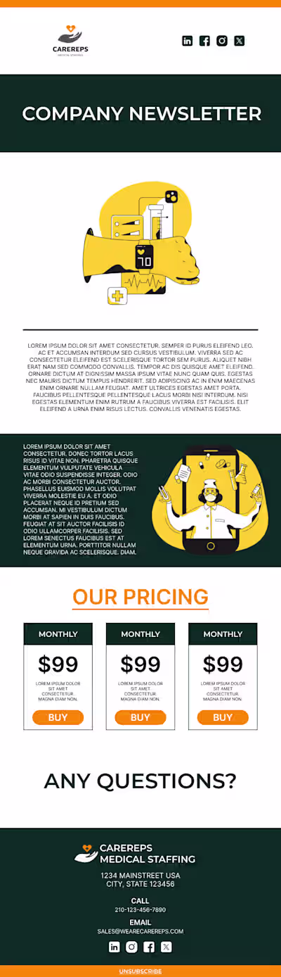 Company Newsletter for Medical Staffing Company