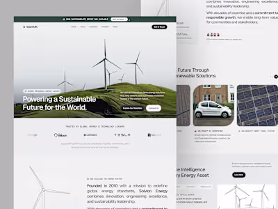 Solvion Clean Energy Landing Page Design