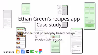 UI/UX Design and Research: Case study, Ethan Green’s Recipes App
