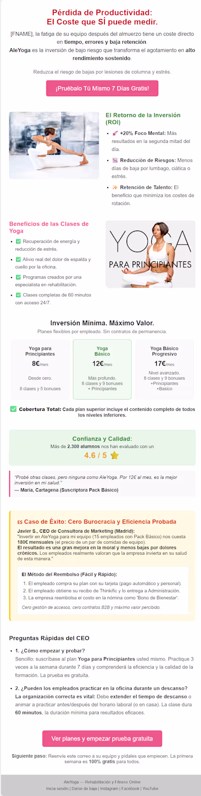 I created an email template