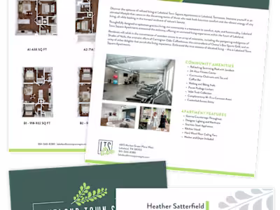 Apartment Community Sell Sheet and Business Card