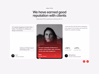 Here’s the testimonial section from my @framer (https://x.co...